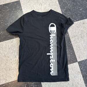 Champion Black Vertical Logo Print T-shirt Top